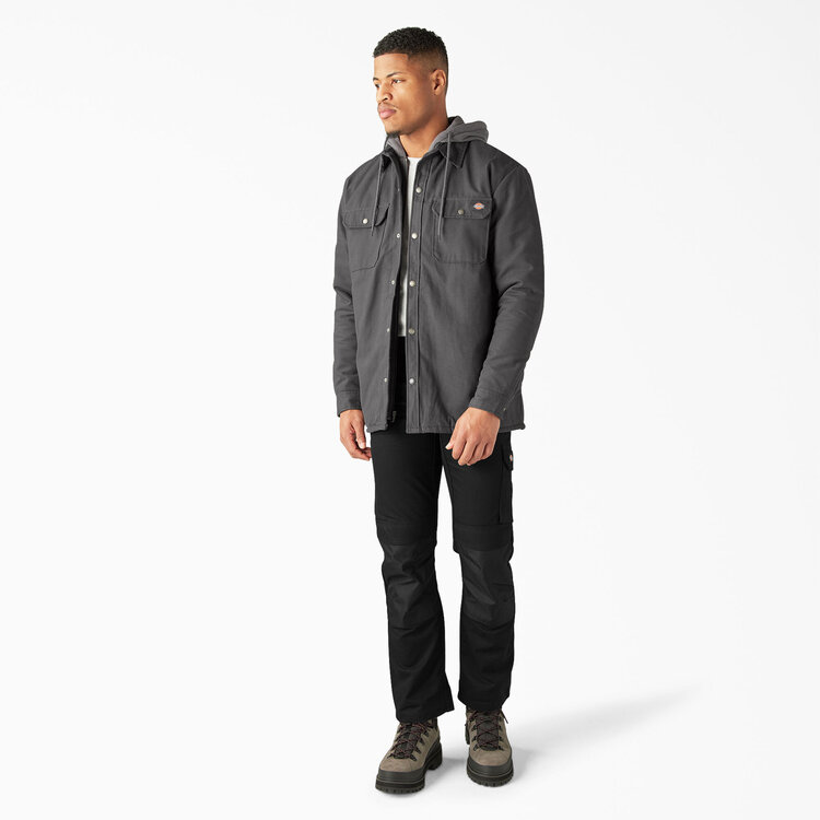 Dickies Dickies Water Repellent Duck Hooded Shirt Jacket | Slate Grey