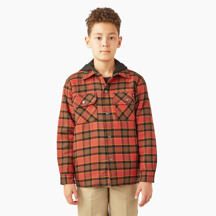 Dickies Dickies Boys Flannel Shirt Jacket | Red Ochre