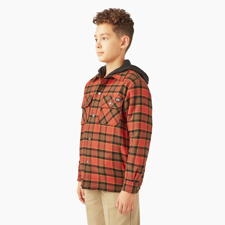 Dickies Dickies Boys Flannel Shirt Jacket | Red Ochre