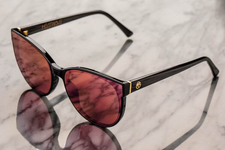Heat Wave Heat Wave Carat Sunglasses | Black Polarized Rose Gold Lens