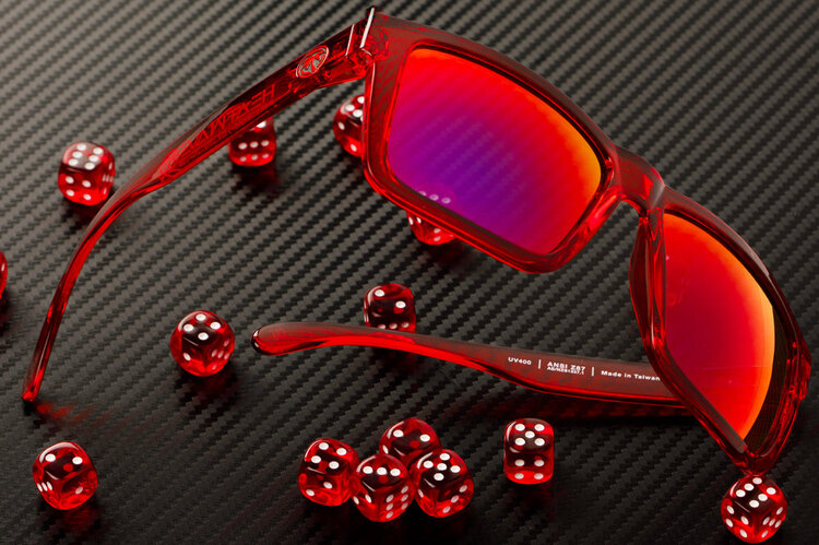 Heat Wave Heat Wave Vise Z87 Sunglasses | Polarized Neon Red Frame