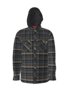 Dickies Dickies Mens Fleece Hooded Flannel Shirt | Gray