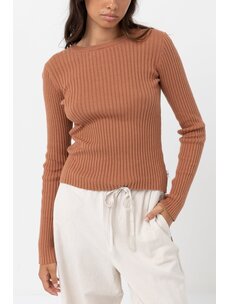 Rhythm Rhythm Classic Knit Long Sleeve Top | Cinnamon