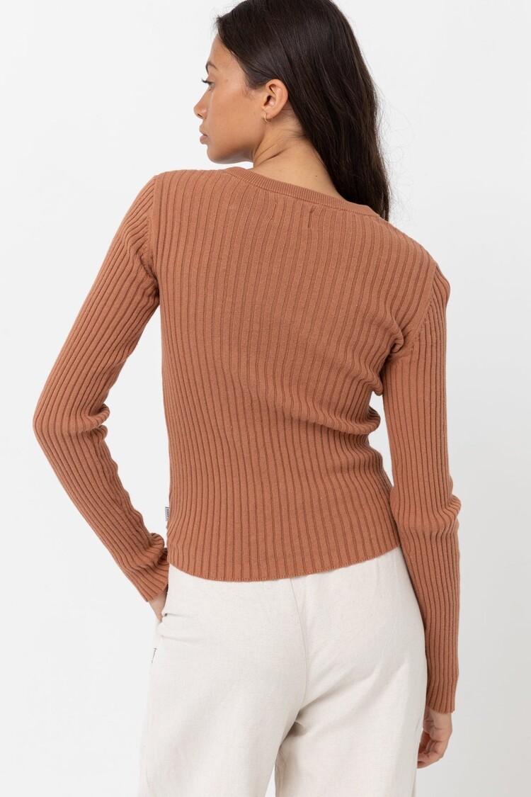 Rhythm Rhythm Classic Knit Long Sleeve Top | Cinnamon