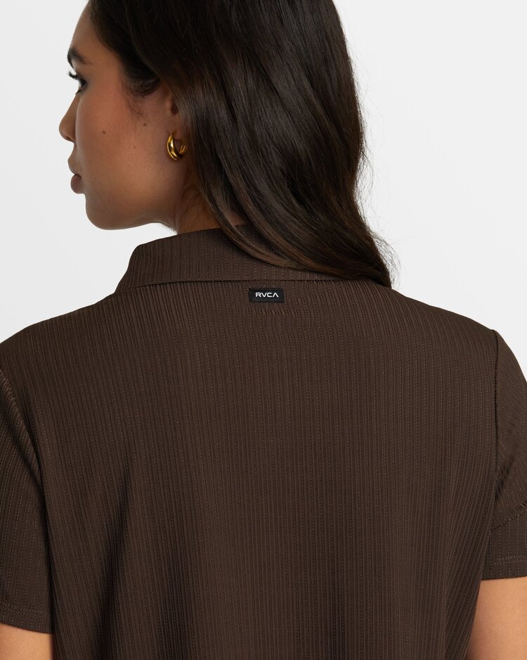 RVCA Jenni Buttoned Short-Sleeve Shirt | Chocolate Torte