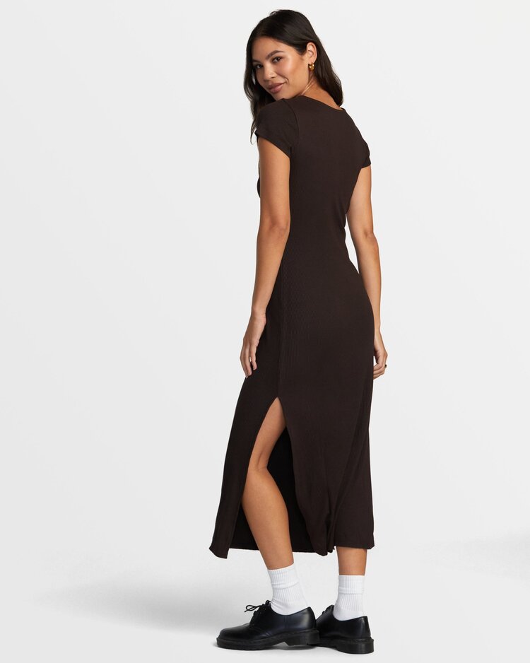 RVCA Smitten II Midi Dress | Chocolate Torte