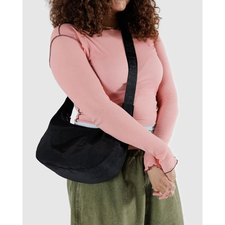 Baggu Baggu Medium Nylon Crescent Bag | Black
