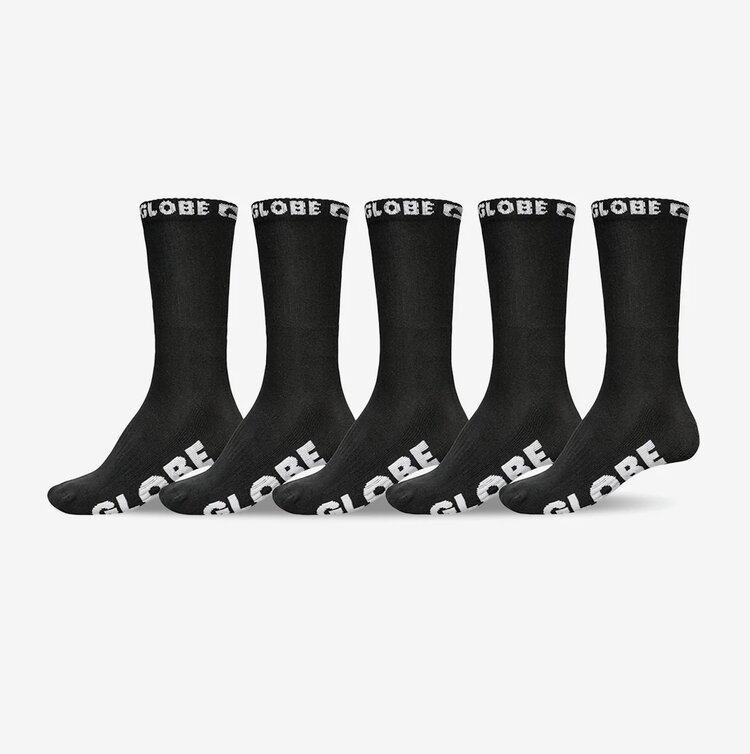 Globe Globe Black Out Crew Sock 5 Pack