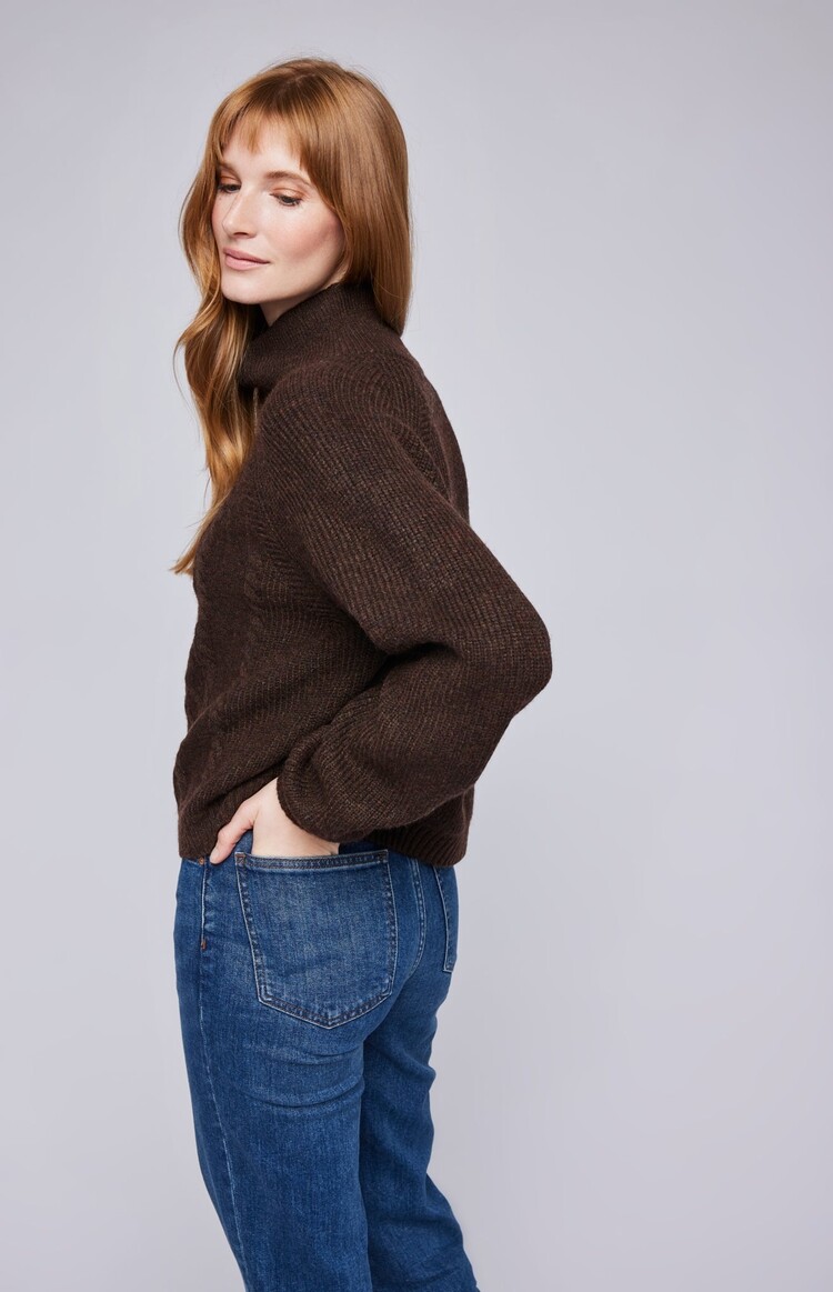 Gentle Fawn Georgie Half-Zip Pullover Sweater | Heather Espresso