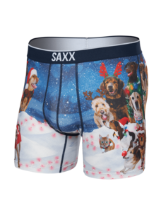 Saxx Volt Breathable Mesh Boxer Brief | Dogs Of Saxxmas-Blue