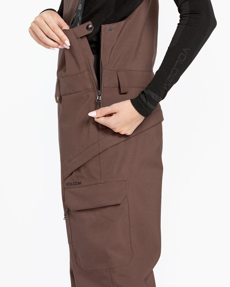 Volcom Women's Creston 3D Stretch Bib Overall | Mahogany