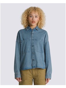 Vans Vans Antica Boxy Denim Long Sleeve Shirt | Stone Wash