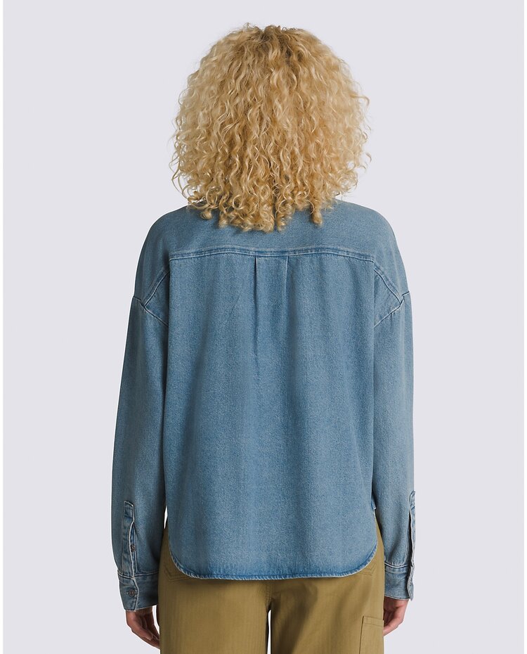 Vans Vans Antica Boxy Denim Long Sleeve Shirt | Stone Wash
