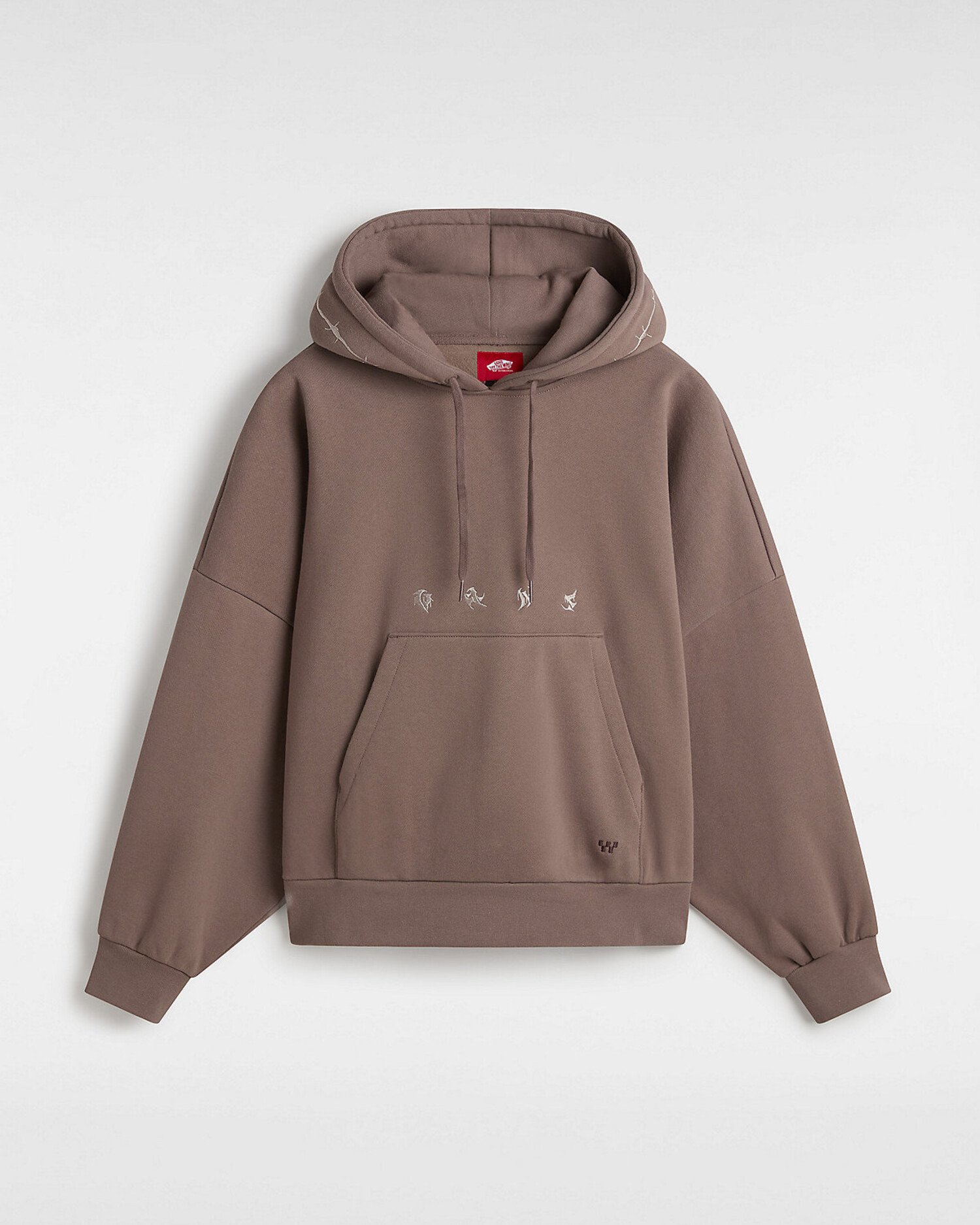 W Skate Wire Loose Pullover Hoodie Deep Taupe The Choice Shop