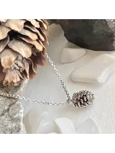 Pika & Bear Pika & Bear Fesen Pinecone Charm Necklace | Silver