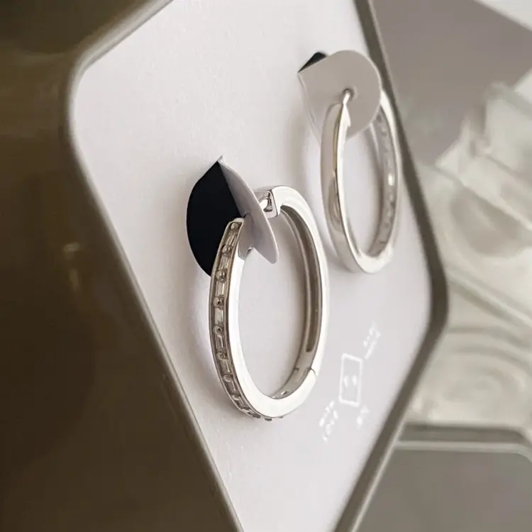 Pika & Bear Pika & Bear San Dimas 24mm Baguette Hoop Earrings | Silver