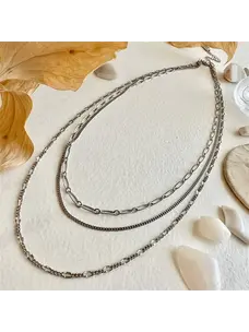 Pika & Bear Pika & Bear Nanaimo Triple Layer Necklace | Silver