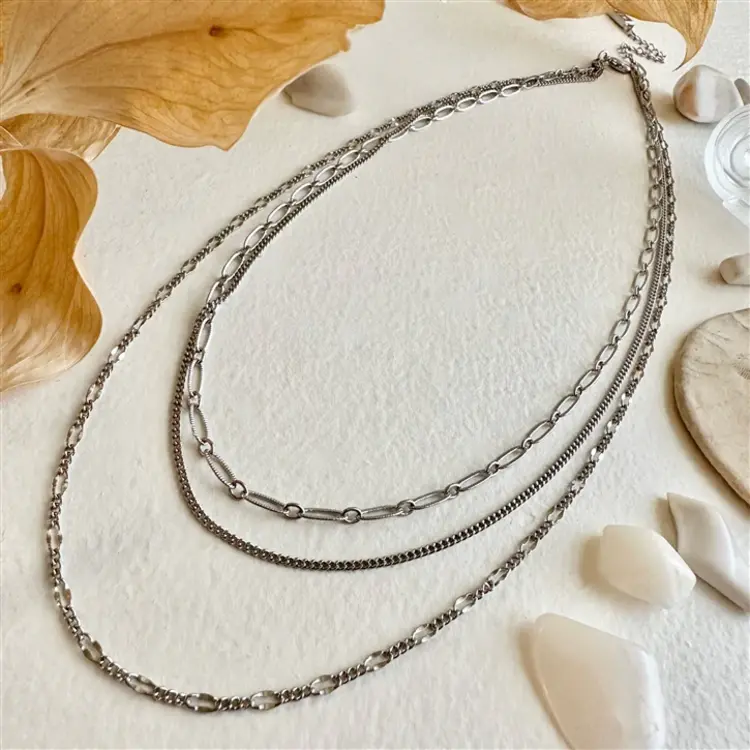Pika & Bear Pika & Bear Nanaimo Triple Layer Necklace | Silver