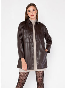 C'est Moi Faux Leather Jacket | Brown