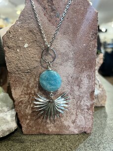 Maiden Perras AMAZONITE SILVER RAY NECKLACE