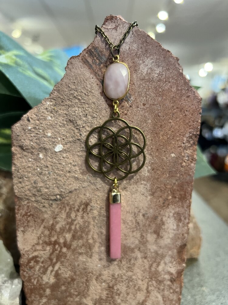 Maiden Perras Maiden Perras Maidenperras Pink Opal Mandala Necklace | Gold