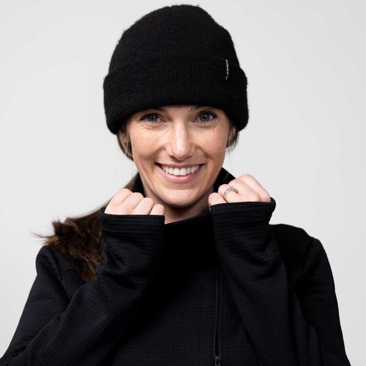 Jones Women's Flagship Recycled Grid Fleece Pullover | Stealth Black