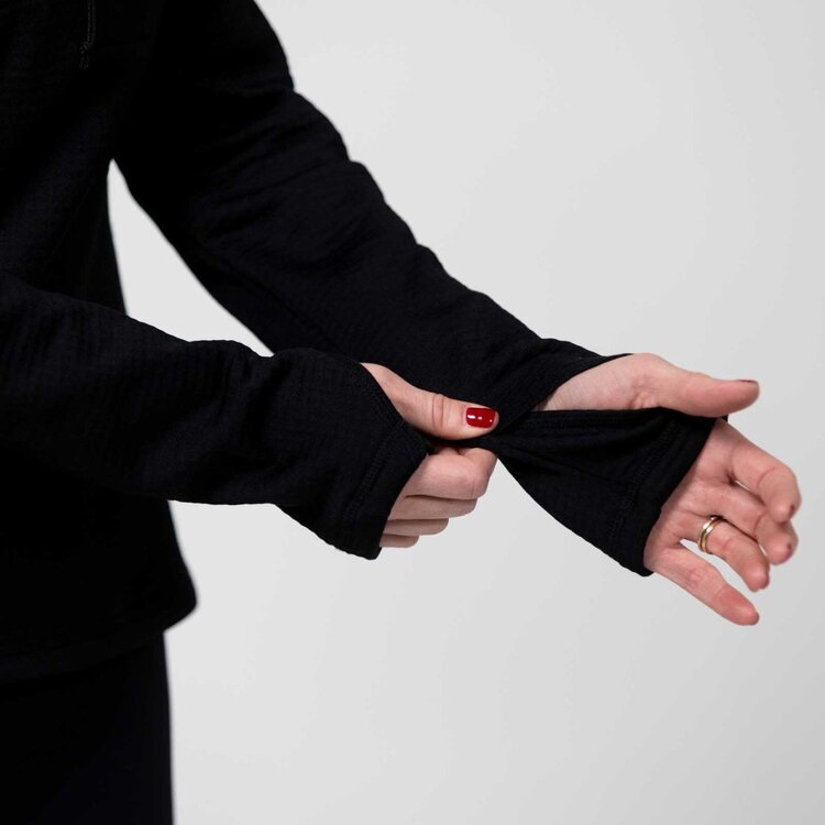 Jones Jones Flagship Recycled Grid Fleece Pullover | Stealth Black