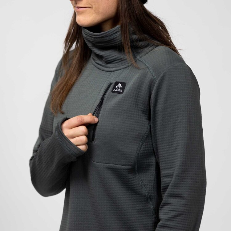 Jones Women's Flagship Recycled Grid Fleece Pullover | Dawn Blue