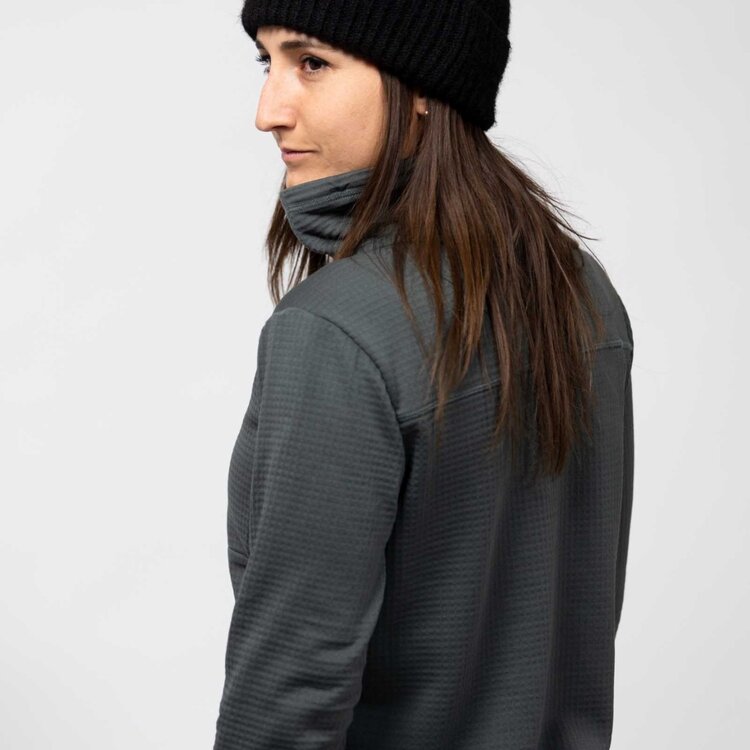 Jones Women's Flagship Recycled Grid Fleece Pullover | Dawn Blue