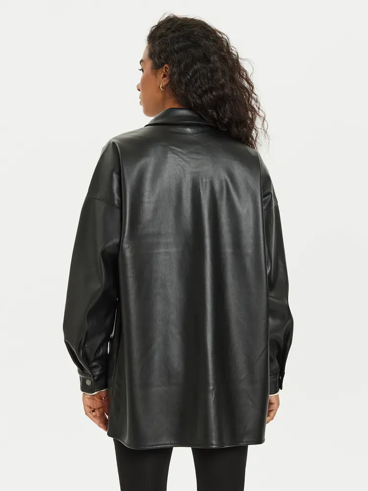 Noisy May Flanny Oversized Shirt | Black