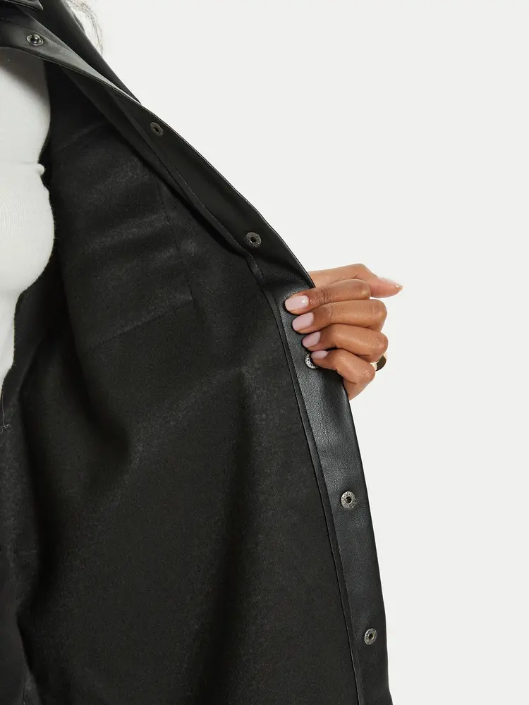 Noisy May Flanny Oversized Shirt | Black