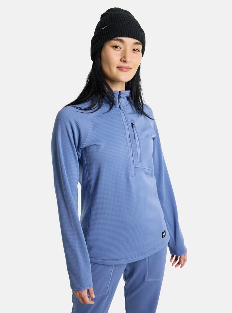 Burton Women's Stockrun Grid Half-Zip Fleece Shirt | Slate Blue