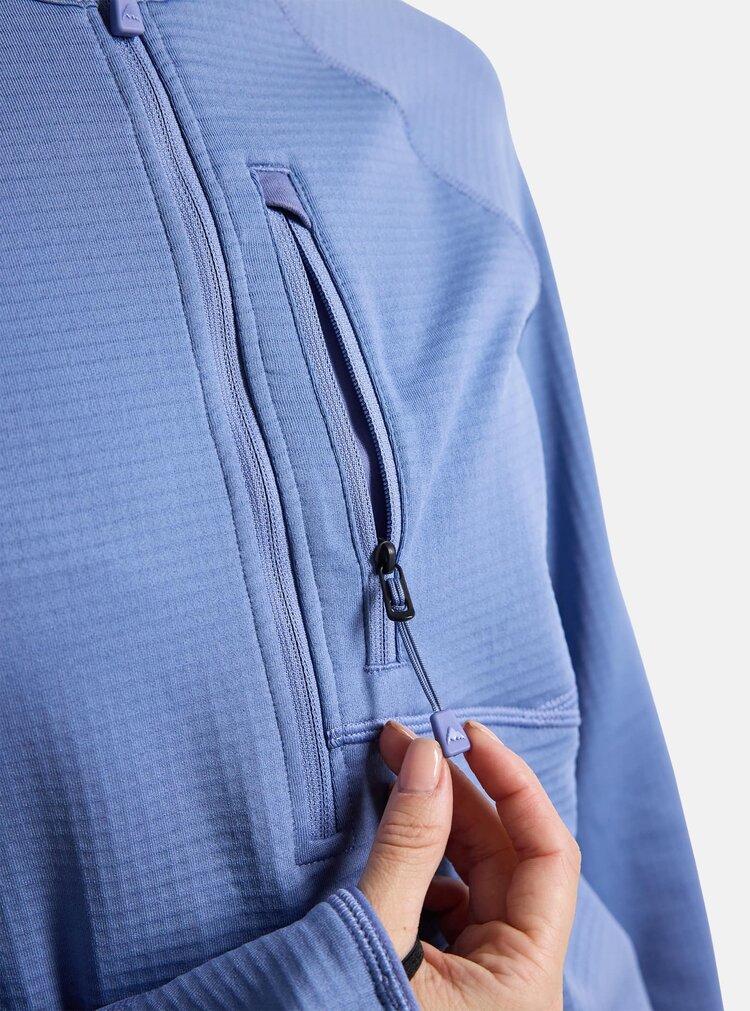 Burton Women's Stockrun Grid Half-Zip Fleece Shirt | Slate Blue