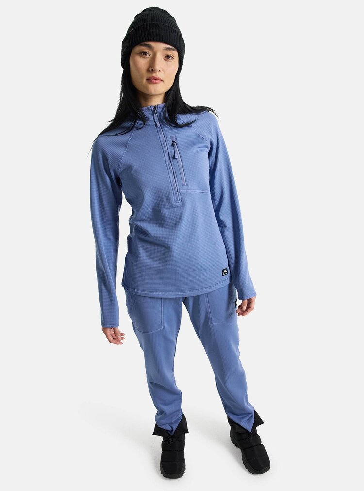 Burton Women's Stockrun Grid Half-Zip Fleece Shirt | Slate Blue