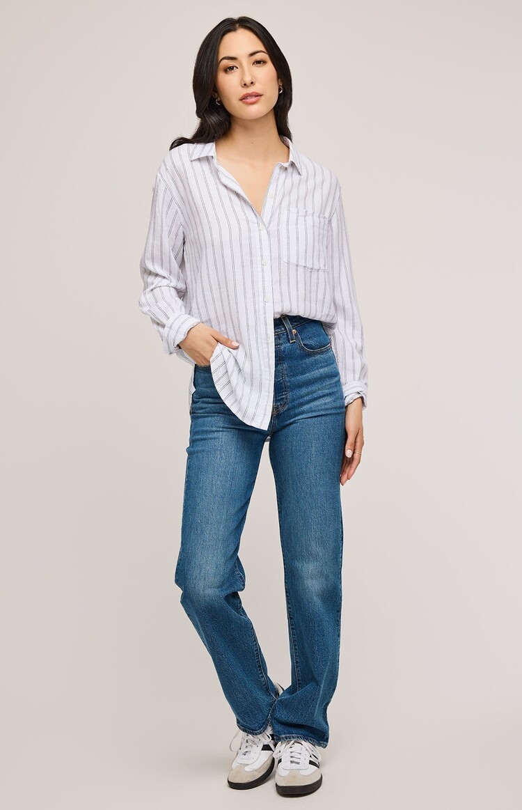 Gentle Fawn Gentle Fawn Dominique Button Down Shirt | White Stripe