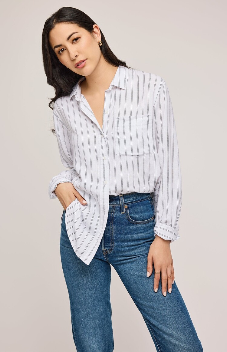Gentle Fawn Gentle Fawn Dominique Button Down Shirt | White Stripe