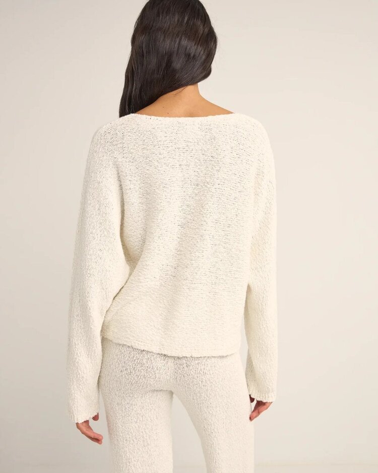 Rhythm Rhythm Adele Oversized Long Sleeve Knit Top | White