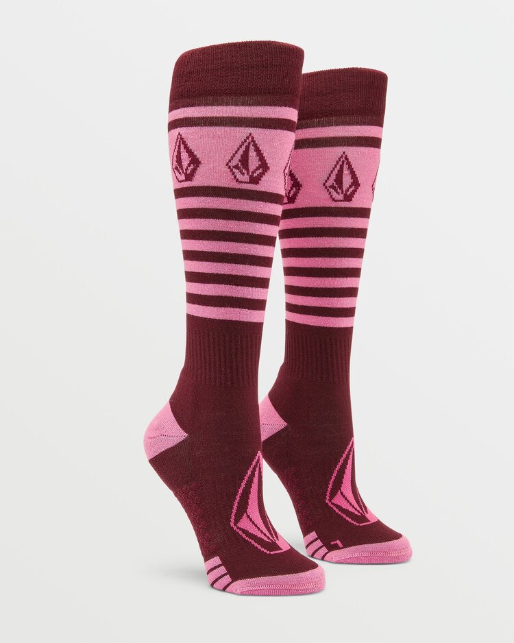 Volcom Women's Striker Wool Blend Otc Sock | Burgundy