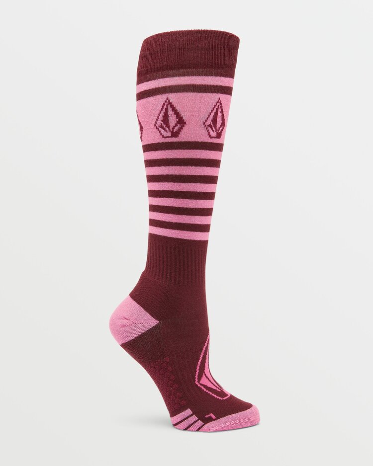 Volcom Women's Striker Wool Blend Otc Sock | Burgundy