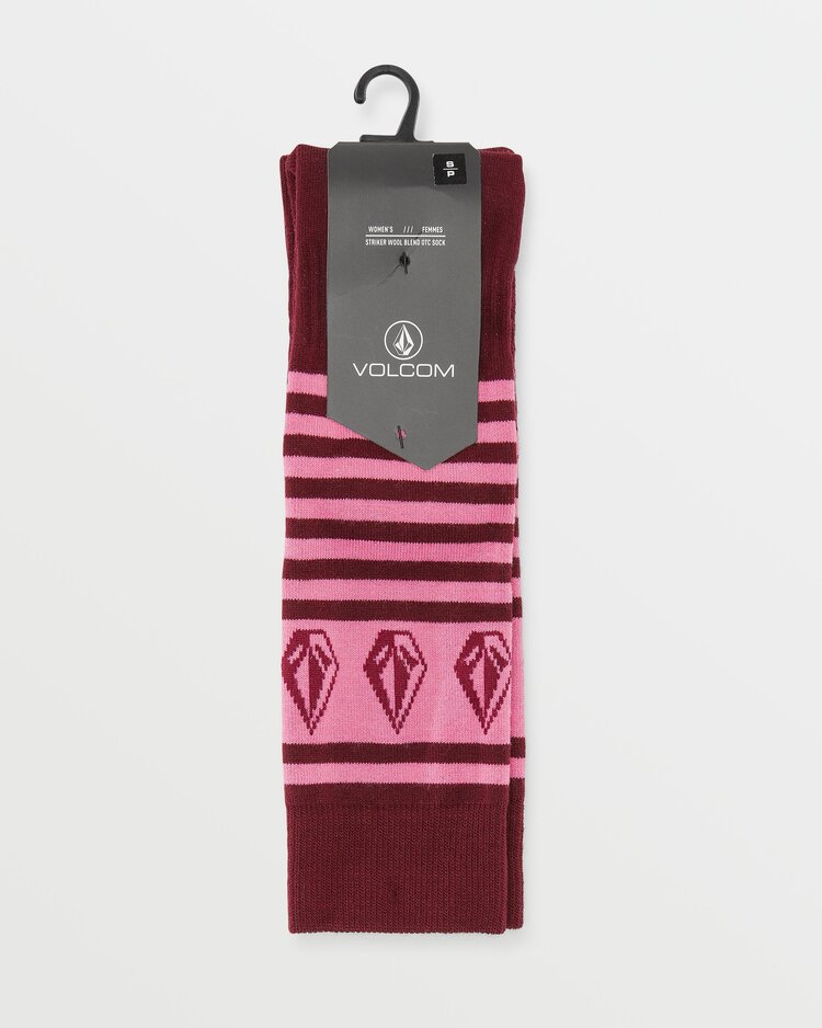 Volcom Women's Striker Wool Blend Otc Sock | Burgundy