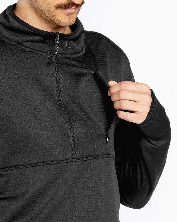 Volcom Volcom Mens Gridlock Mock Neck Fleece | Black