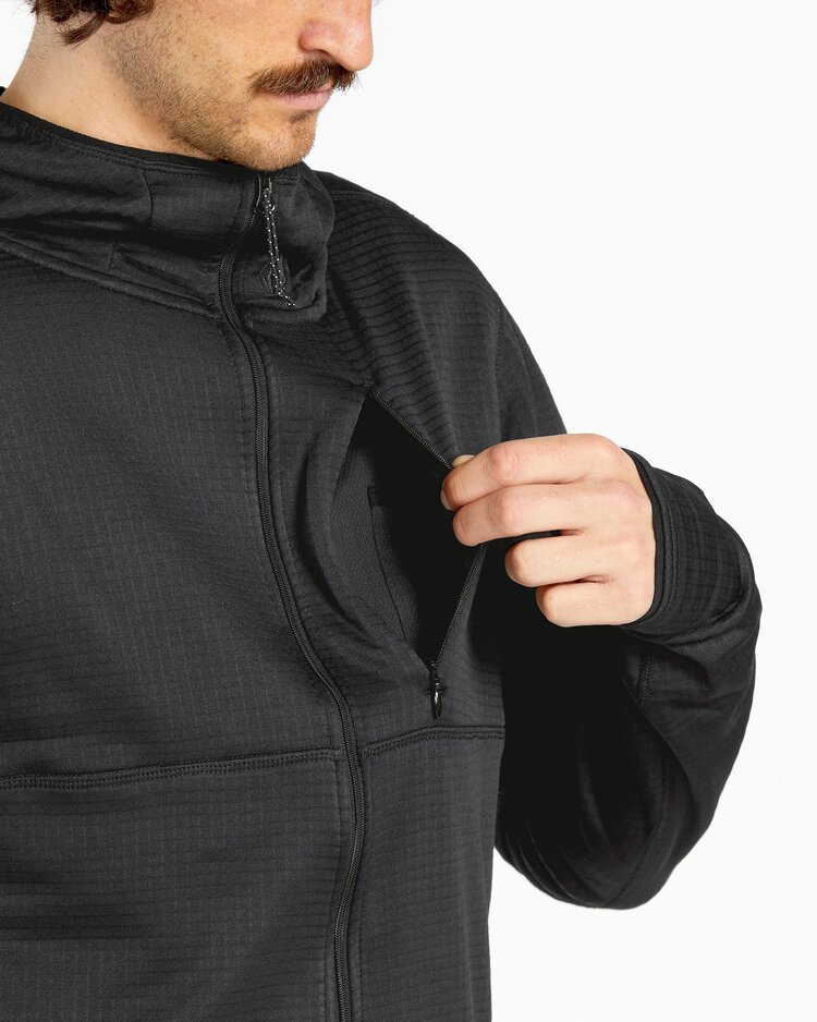 Volcom Men's Gridlock Full Zip Fleece Jacket | Black
