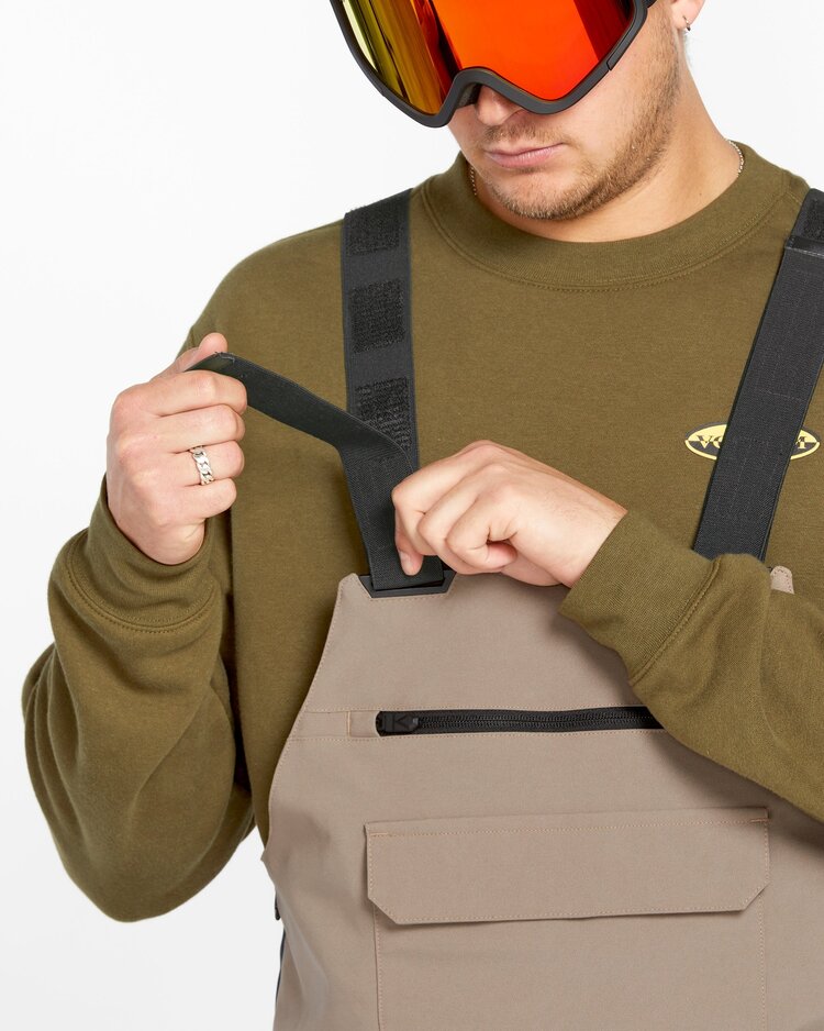 Volcom Volcom Mens Roan Bib Overalls | Chestnut Brown