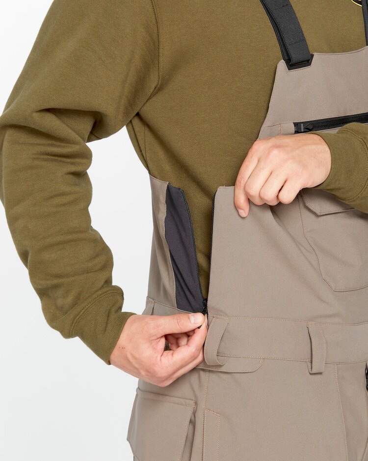 Volcom Men's Roan Bib Overalls | Chestnut Brown