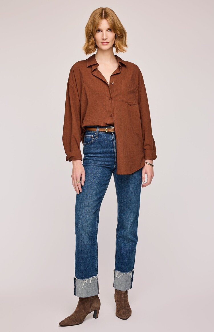 Gentle Fawn Callahan Button Down Shirt | Cappuccino