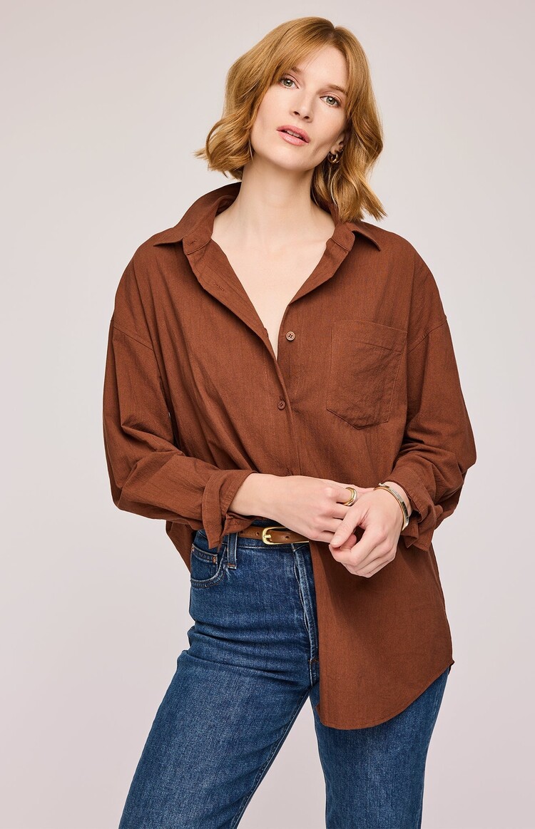 Gentle Fawn Callahan Button Down Shirt | Cappuccino