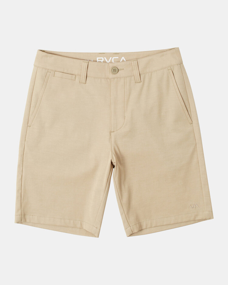 RVCA Boys Back In Hybrid 19 Shorts | Khaki