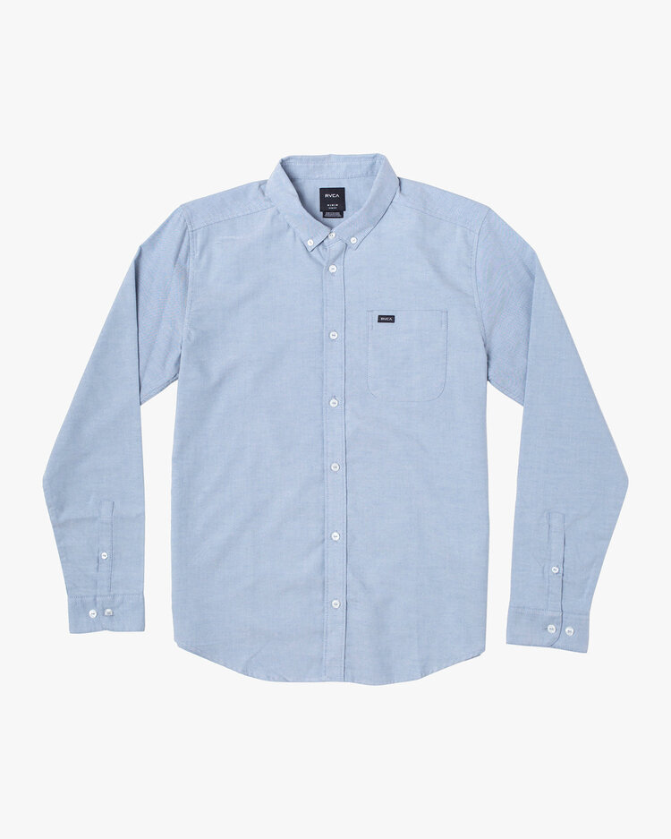 RVCA Boys Thatll Do Stretch Long Sleeve Shirt | Oxford Blue