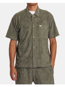 RVCA Palms Down Short Sleeve Polo Shirt  | Mushroom
