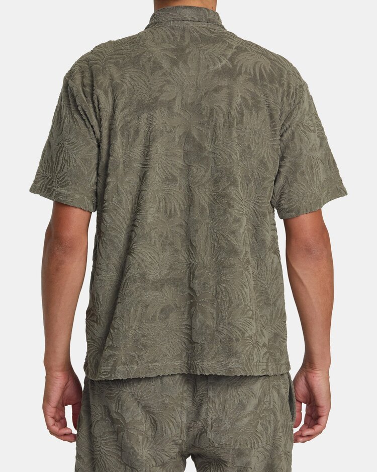 RVCA Palms Down Short Sleeve Polo Shirt  | Mushroom